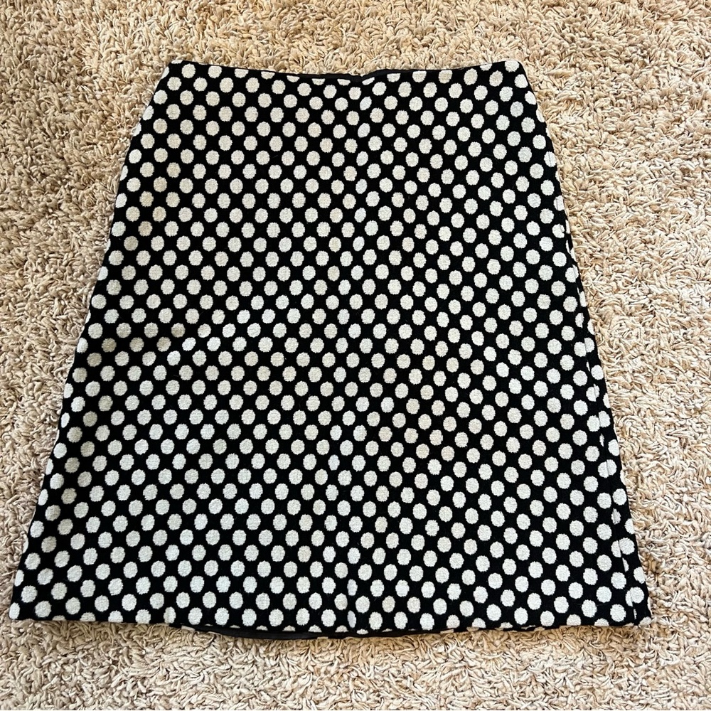 Boden Wool Lined Skirt with Pockets- A Line- EUC- Size 8 Long  Black and White
